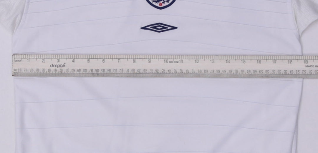 Mens Umbro England Soccer Jersey White Red Team Logo ' 03-05 | Migration_Jerseys - View 6 | Fashion Rerun