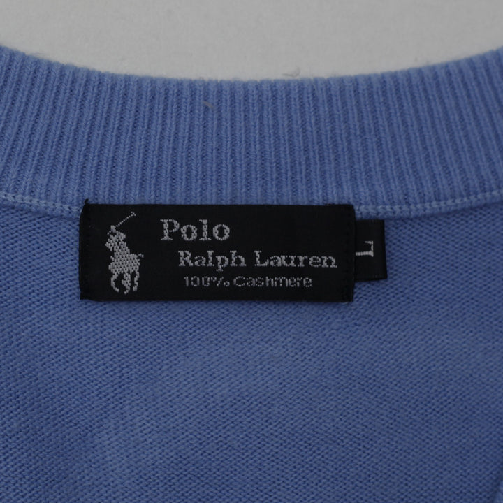 Vintage Polo Ralph Lauren 100% Cashmere Sweater Vest Light Blue  L - Fashion Rerun Vintage Migration_Sweaters