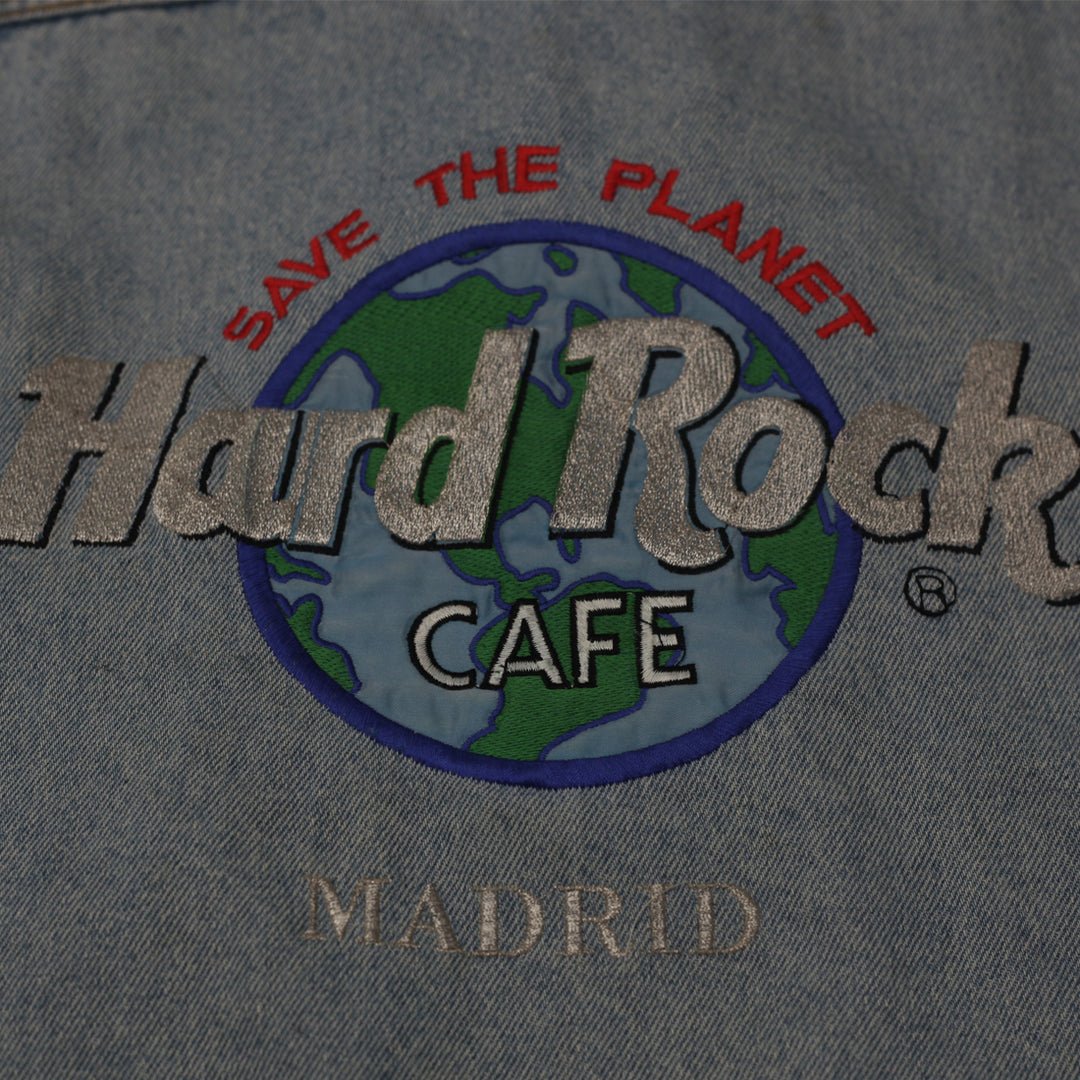 Vintage Hard Rock Café Madrid Embroidered Denim Jacket - Fashion Rerun Vintage Migration_Jacket
