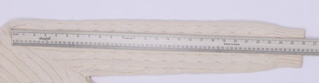 Vintage Womens Ralph Lauren Sport Hoodie Cream Cable Knit Full Zip Large | Migration_Hoodies RL Collection - | Fashion Rerun