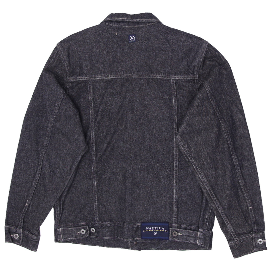 Vintage Nautica Dark Raw Denim Jean Trucker Jacket Mens