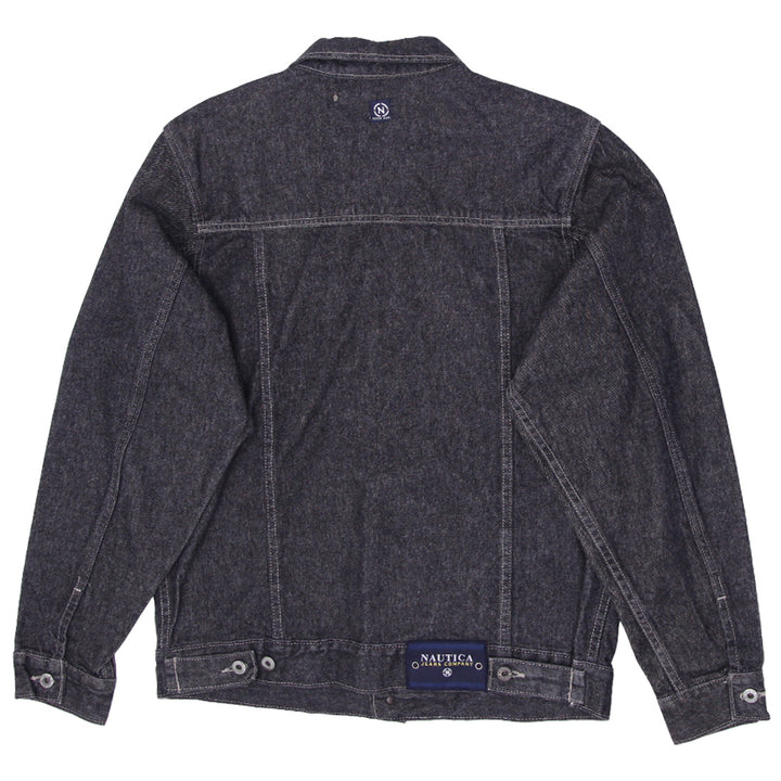 Vintage Nautica Dark Raw Denim Jean Trucker Jacket Mens