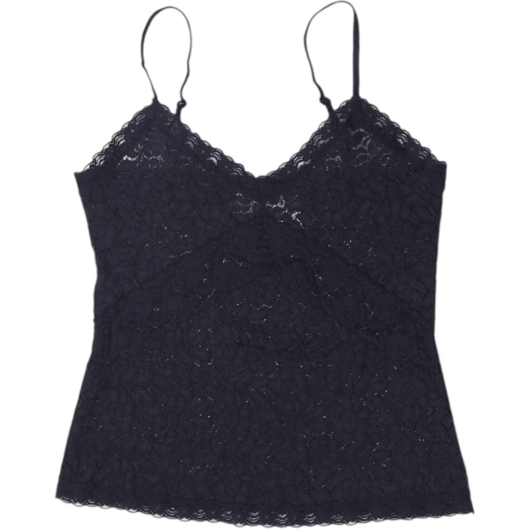 Y2K Ladies Enchanted Black All-Over Lace Cami Top Size Large