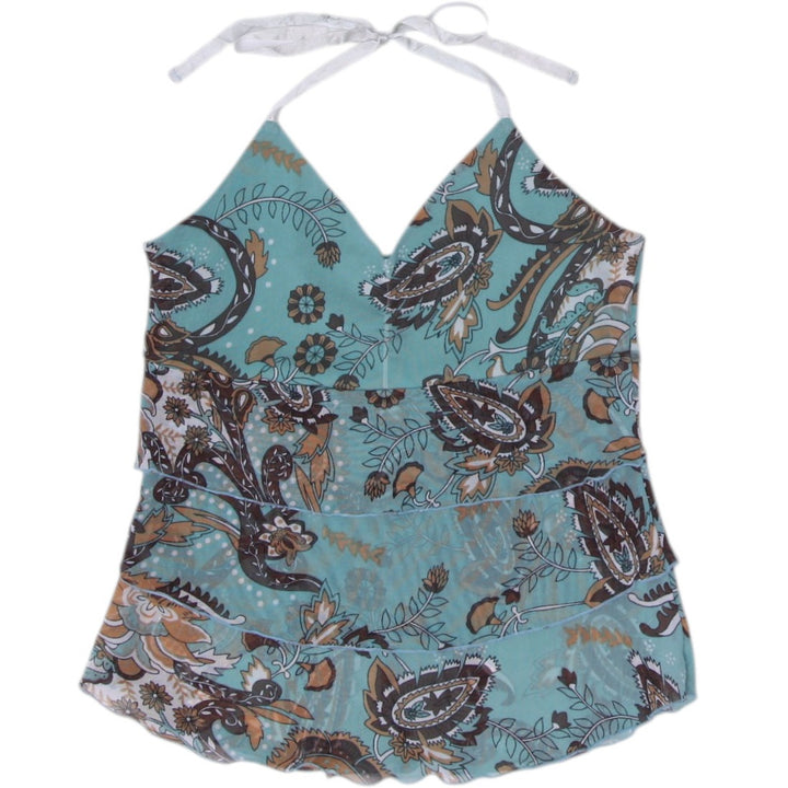 Y2K Ladies Paisley Sheer Tie  Halter Top Size M | Migration_Y2K Tops | Fashion Rerun