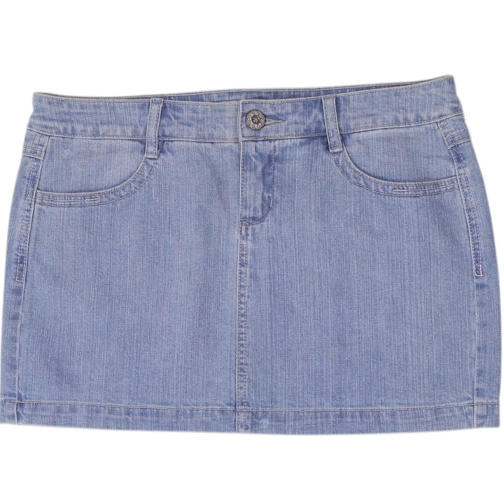 Y2K Ladies SO Wear It Declare It Light Wash Denim Mini Skirt Size 9