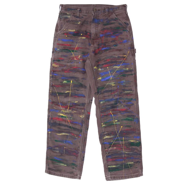 Rework Carhartt Dungaree Fit Paint Splatter Work Mens Pants - PR302