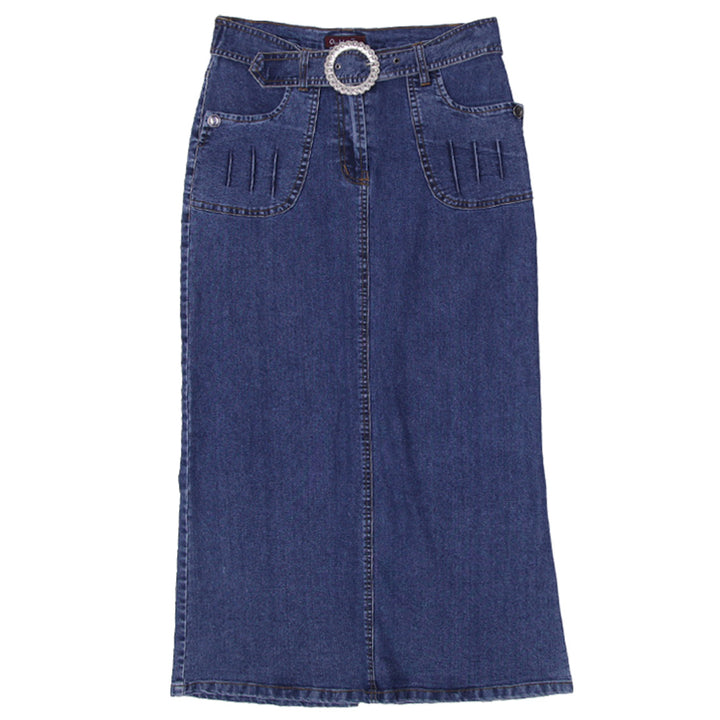 Y2K Ladies Belted Stretch Maxi Skirt