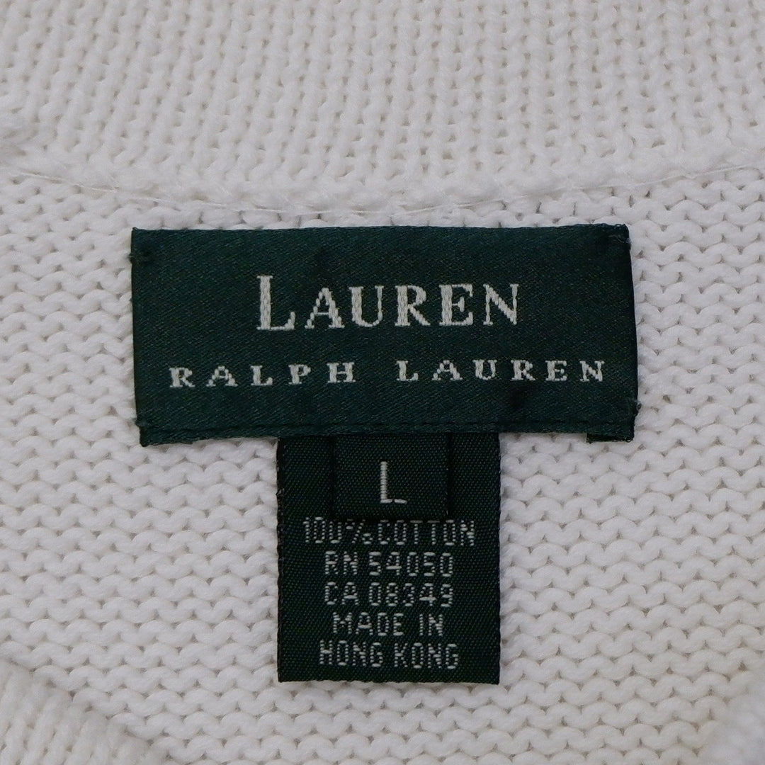 Vintage Ladies Ralph Lauren Sweater White Anchor | Migration_Jumper & Knitwear RL Collection - Back View | Fashion Rerun