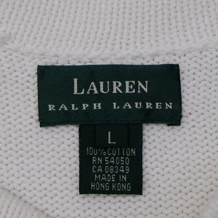 Vintage Ladies Ralph Lauren Sweater White Anchor | Migration_Jumper & Knitwear RL Collection - Back View | Fashion Rerun