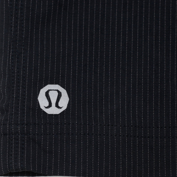 Mens Lululemon Tactical Pinstripe Chino Shorts Black Dual Zip Pocket Cargo Golf
