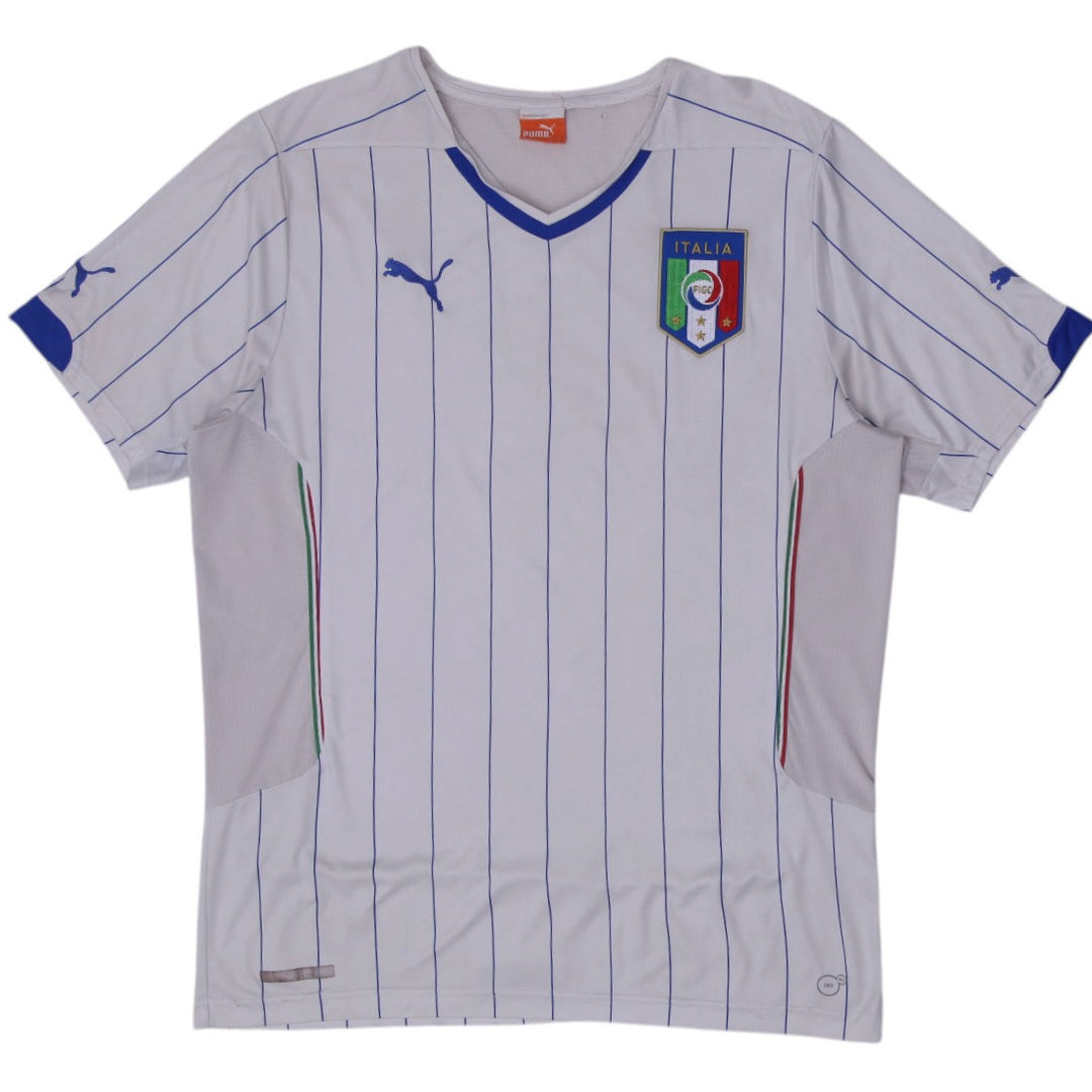 Mens Puma Italy Soccer Jersey White Pinstripe Dry Cell