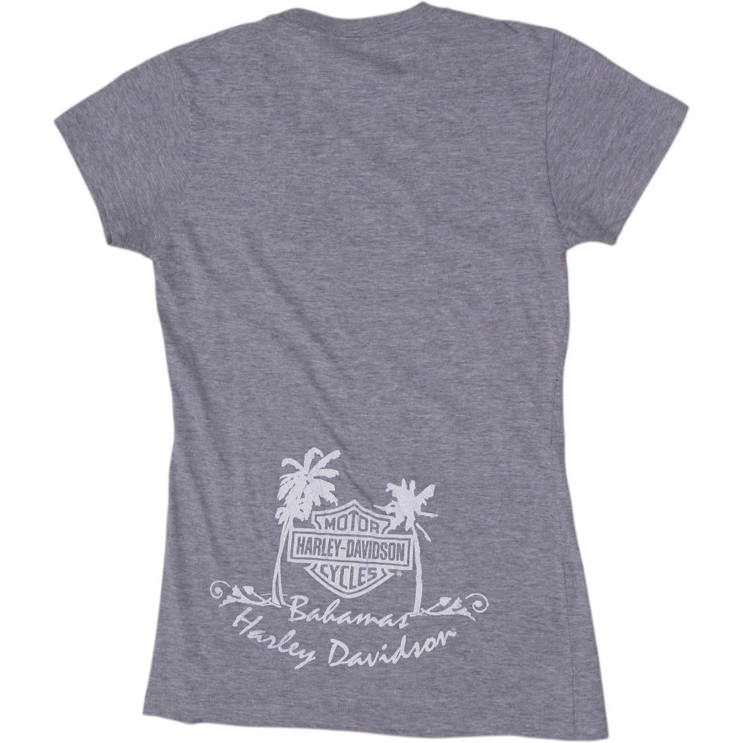Y2K Ladies Harley Davidson Motorcycles Bahamas Graphic T-Shirt Size M