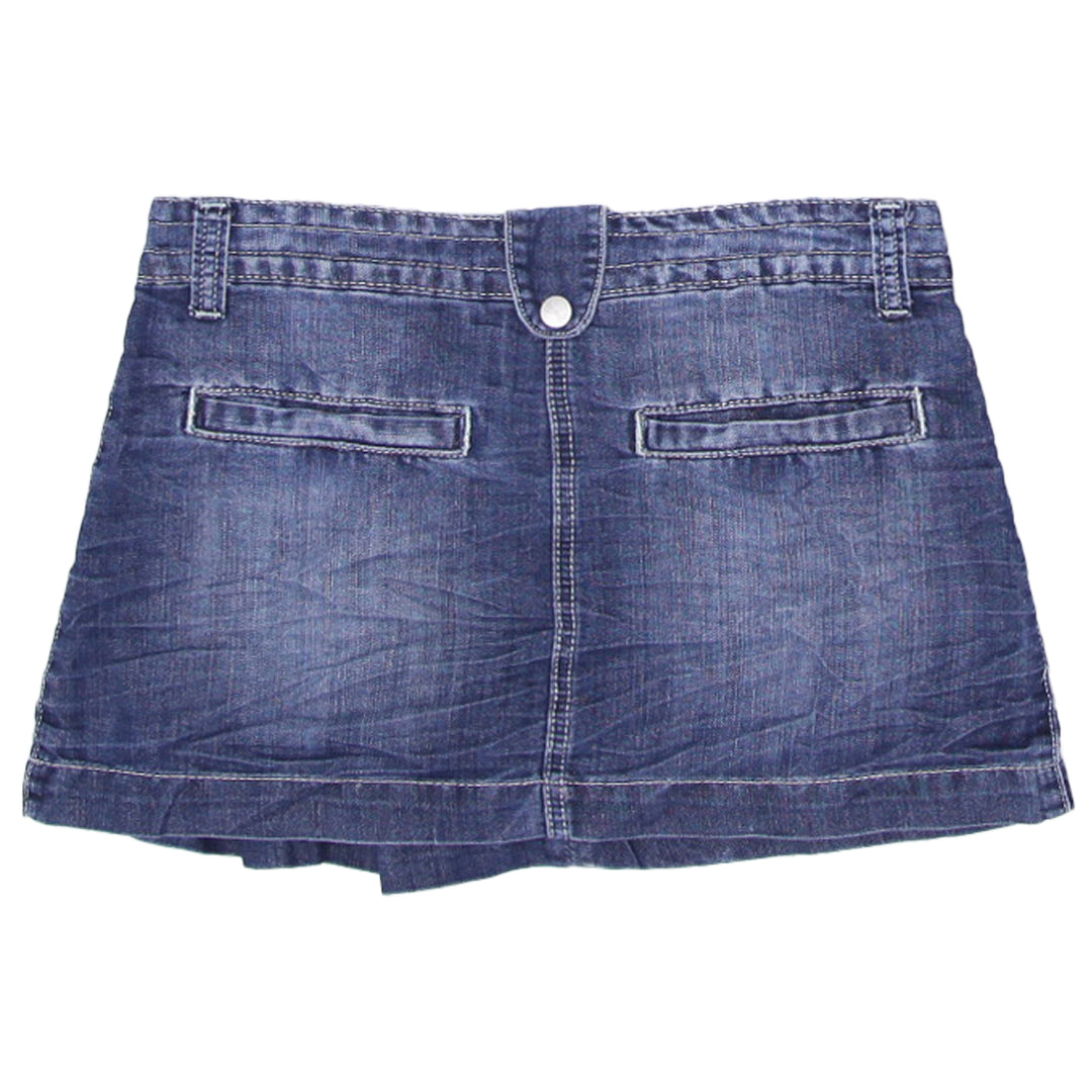 Y2K Ladies Miss Cobra Glitter Denim Mini Skirt