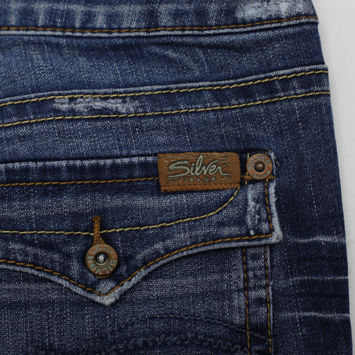 Y2K Ladies Silver Jeans Co Low Rise Flare Jeans Size 30