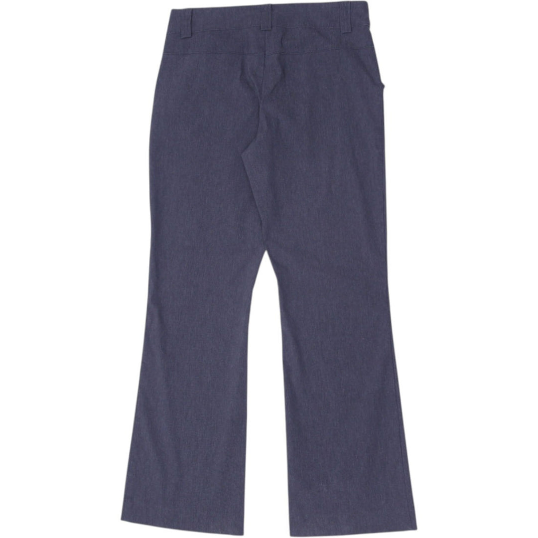 Y2K Ladies Pants Gray Button Accent Flared Casual | Migration_Jeans & Pants - Side View | Fashion Rerun