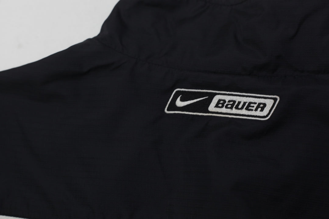Mens Embroidered Nike Bauer Zip Up Nylon Jacket