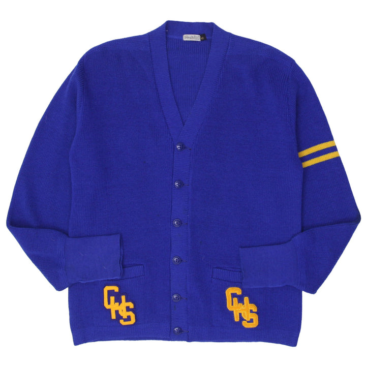 Vintage Mens Pride of the West Cardigan Blue Applique Varsity Patch