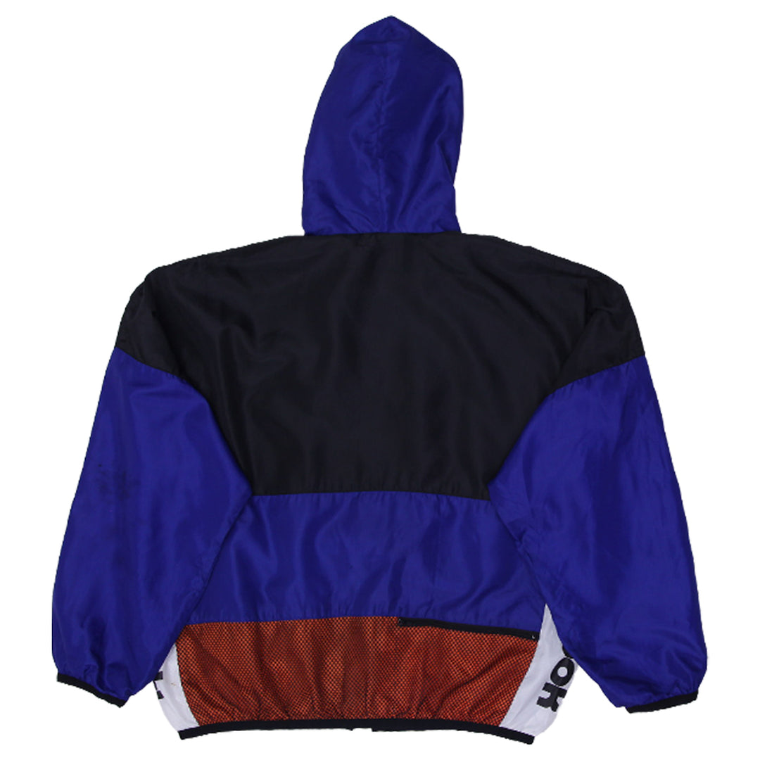 Mens Reebok Windbreaker Color Block Zip Up Hooded Sports Jacket