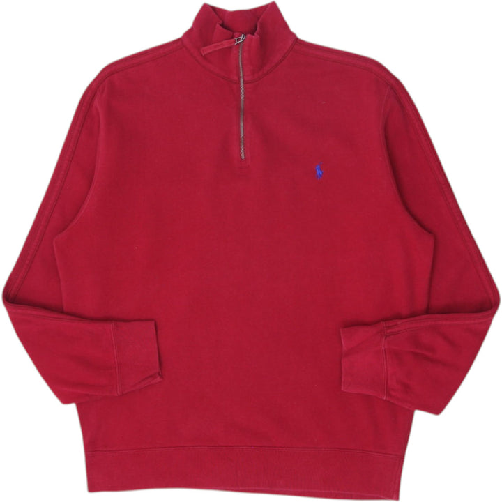 Vintage Mens Polo by Ralph Lauren Red Quarter Zip Sweatshirt Size M | Migration_Jumper & Knitwear RL Collecti | Fashion Rerun