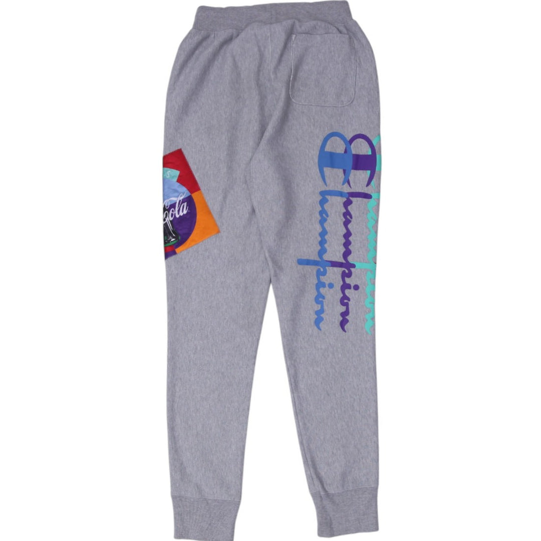 Mens Champion Reverse Weave Gray Graphic Jogger Sweatpants | Migration_Pants - Side View | Fashion Rerun