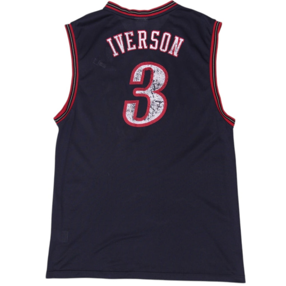 Vintage 90s Reebok Philadelphia 76ers Allen Iverson Jersey Size L | Migration_Jerseys - Side View | Fashion Rerun