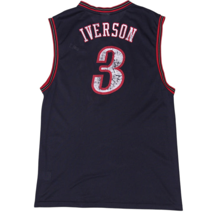 Vintage 90s Reebok Philadelphia 76ers Allen Iverson Jersey Size L | Migration_Jerseys - Side View | Fashion Rerun