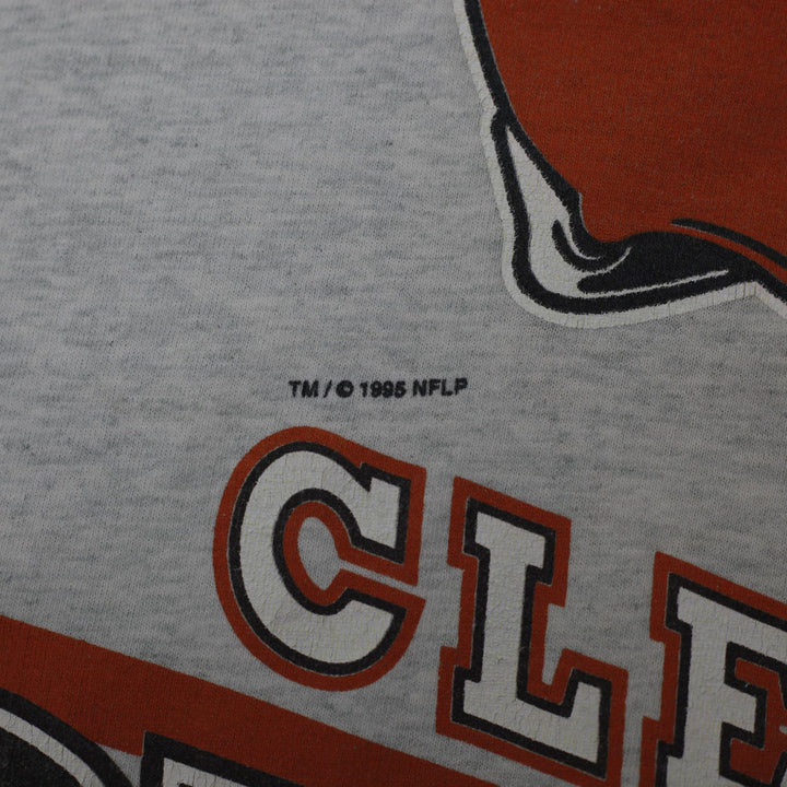 Vintage Mens Salem T-Shirt Gray Cleveland Browns NFL Graphic S.Stitch Size L