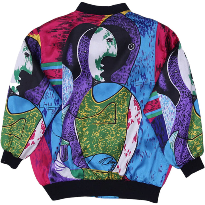 Vintage Ladies 90s Art Picasso Bomber Jacket Full Zip