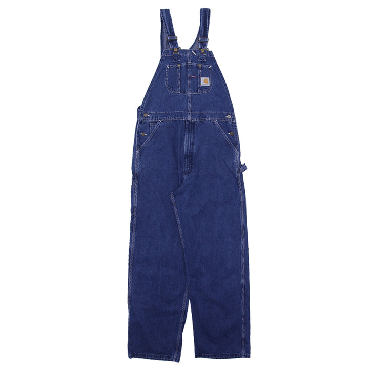 Vintage Made In USA R07DST Denim Blue Carpenter Bib Overalls