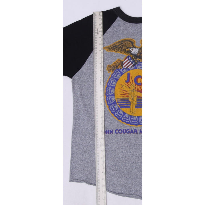 Vintage 80s John Cougar Mellencamp Raglan Shirt 1986 Scarecrow Tour Concert Band Made In USA XL | Migration_T | Fashion Rerun