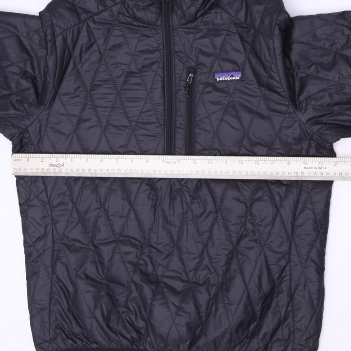Ladies Patagonia Black Nano Puff Half-Zip Pullover Lightweight Puffer Jacket M