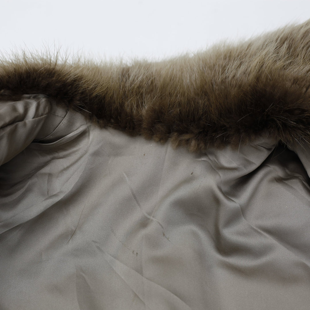 Luxurious Fox Fur Longline Coat | Honey Brown Synthetic Winter Overcoat