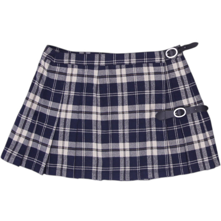 Y2K Ladies Brandy Melville Plaid Pleated Kilt Buckles Mini Skirt Size XS