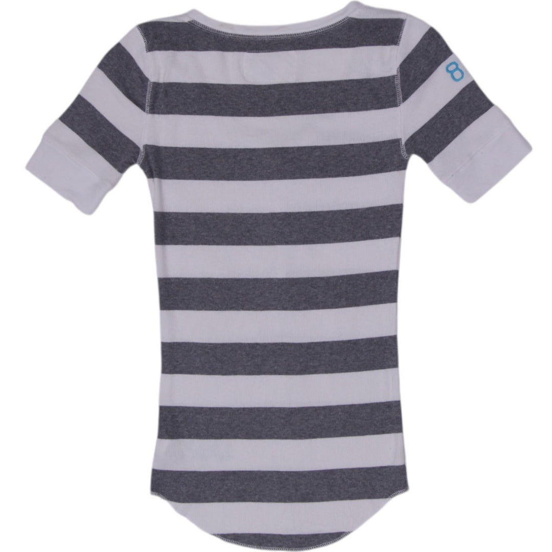 Y2K Ladies Aeropostale Stretch Short Sleeve Striped Top Size S