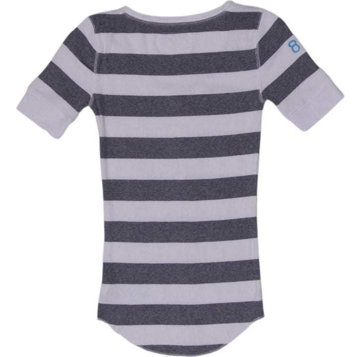 Y2K Ladies Aeropostale Stretch Short Sleeve Striped Top Size S