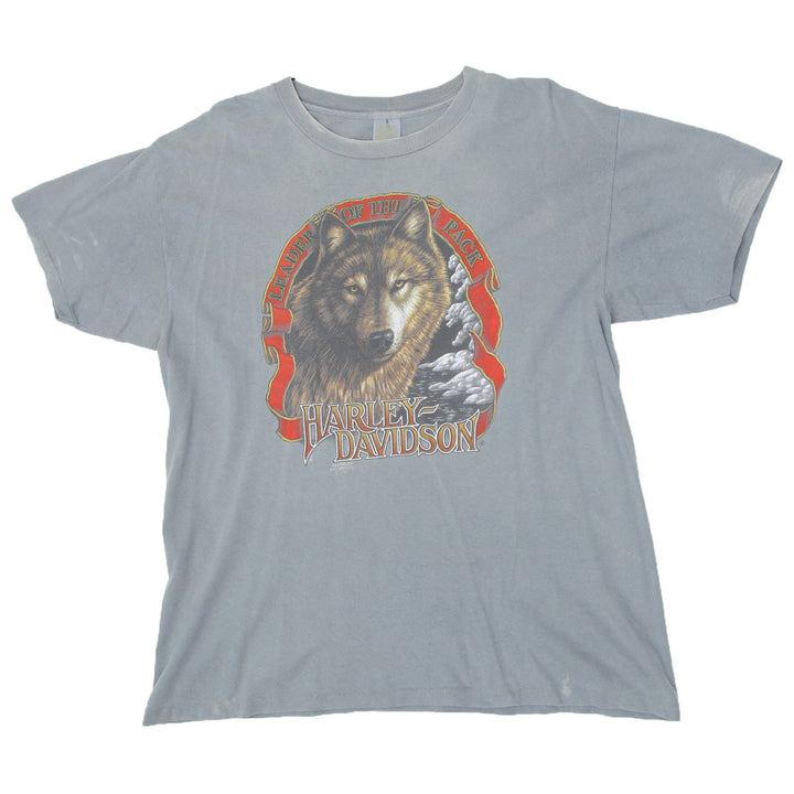 1991 Vintage Harley Davidson Leader of the Pack T-Shirt Made In USA 3D Emblem L