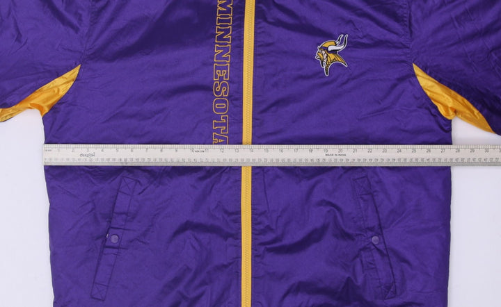 Vintage Mens Logo Athletic NFL Jacket Purple Full Zip Vikings
