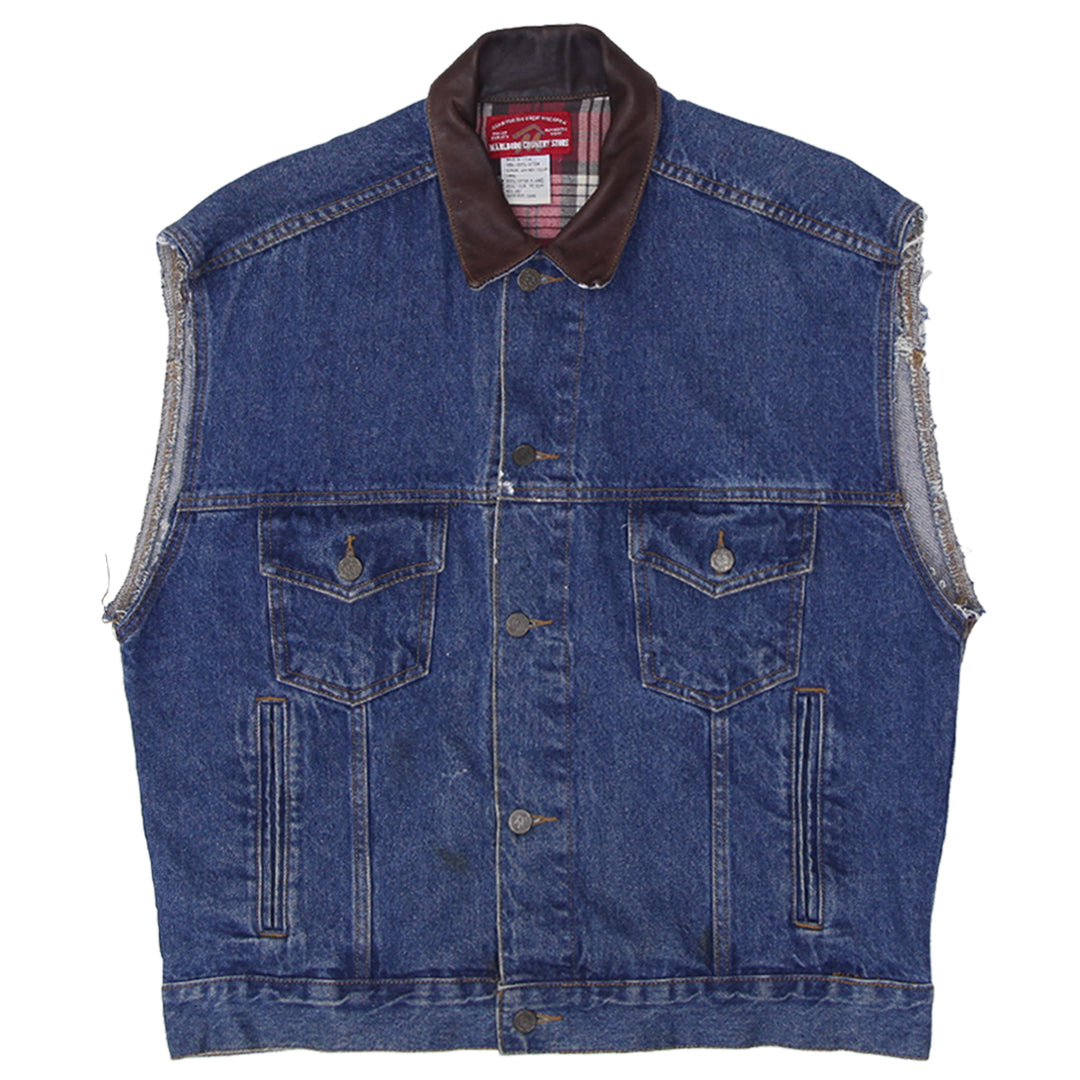Vintage Marlboro Country Store Customized Denim Sleeveless Jacket Made In USA - Fashion Rerun Vintage Migration_Jacket
