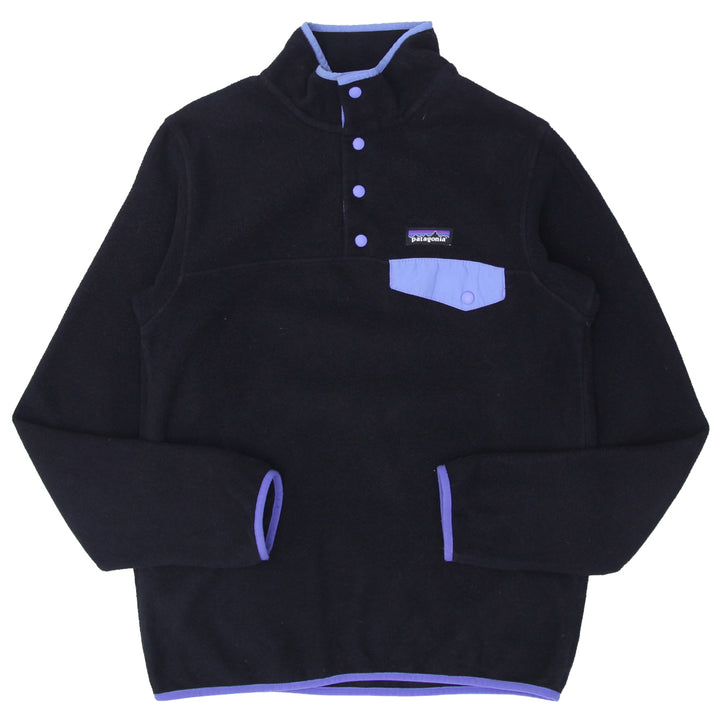 Mens Patagonia Synchilla Snap-T Fleece Pullover Black / Purple - Fashion Rerun Vintage Migration_Sweaters