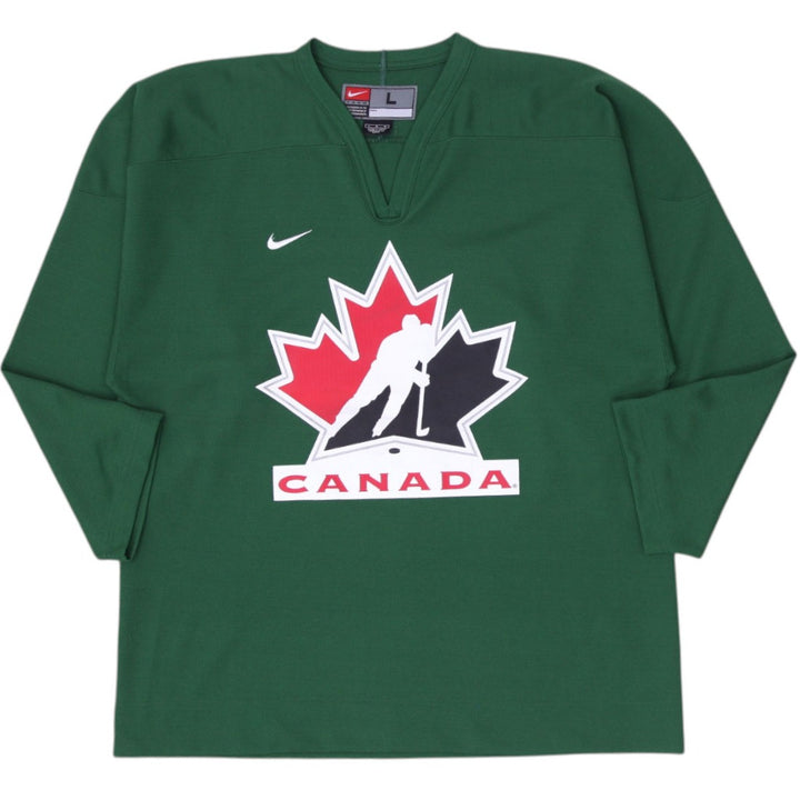 Vintage Mens Nike Canada Hockey Jersey Green Team Logo Size L | Migration_Jerseys | Fashion Rerun