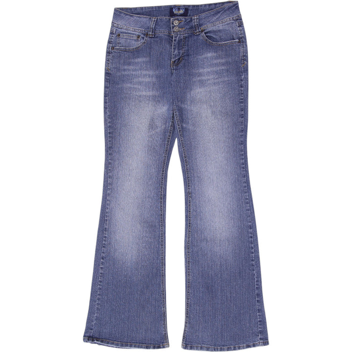 Y2K Ladies Angels Double Button Low Mid Rise Bootcut Flare Jeans Size 11