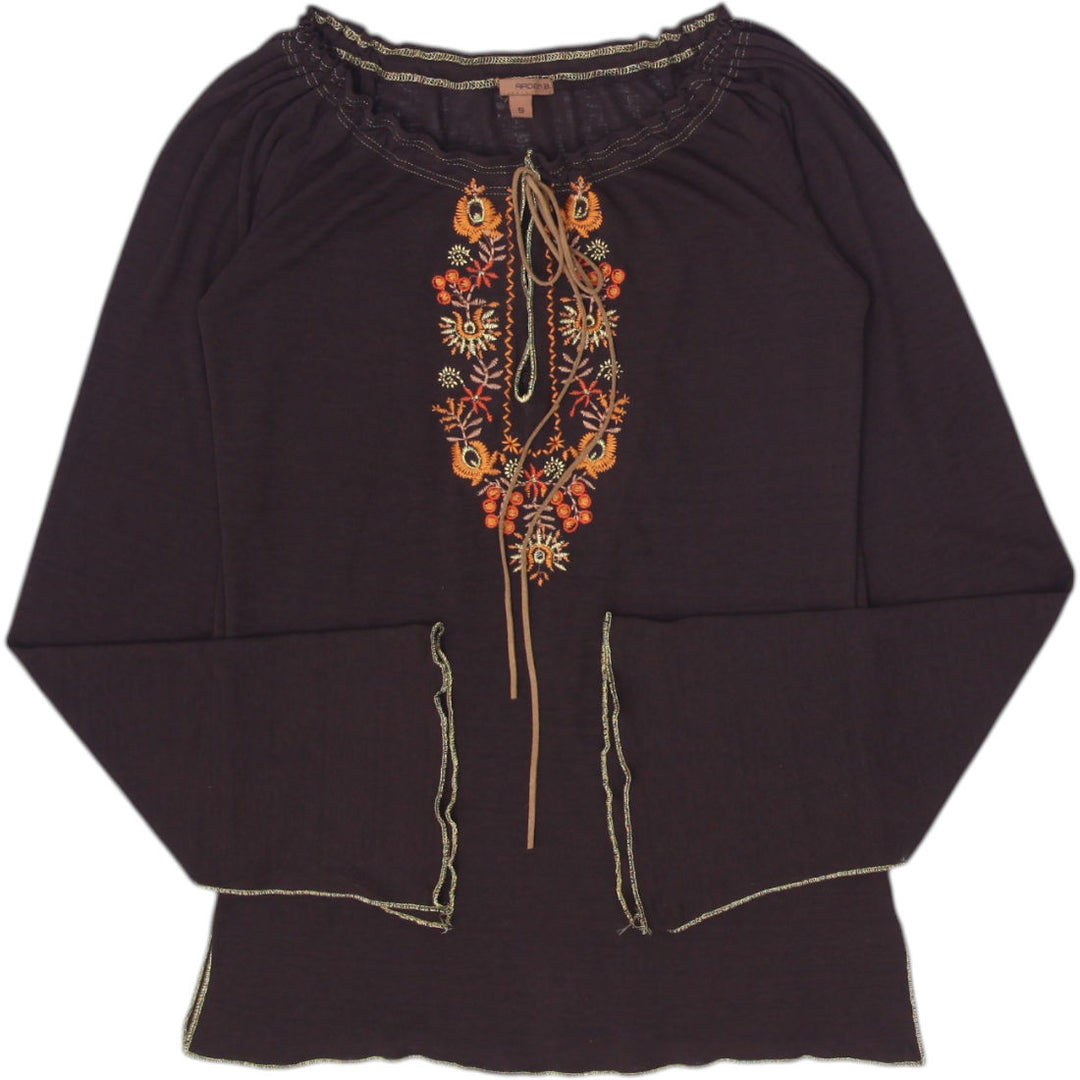 Y2K Ladies Arden B Embroidered Boho Top Size S