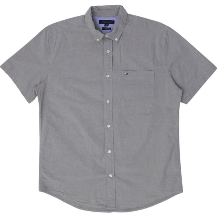 Mens Tommy Hilfiger Shirt Gray Short Sleeve Casual Size L