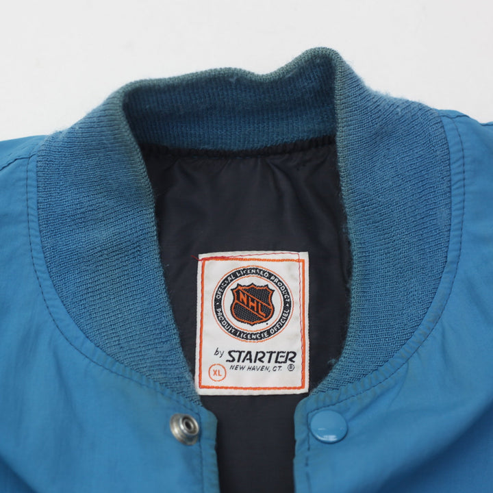 Vintage Starter San Jose Sharks Mini Logo Blue NHL Bomber Jacket