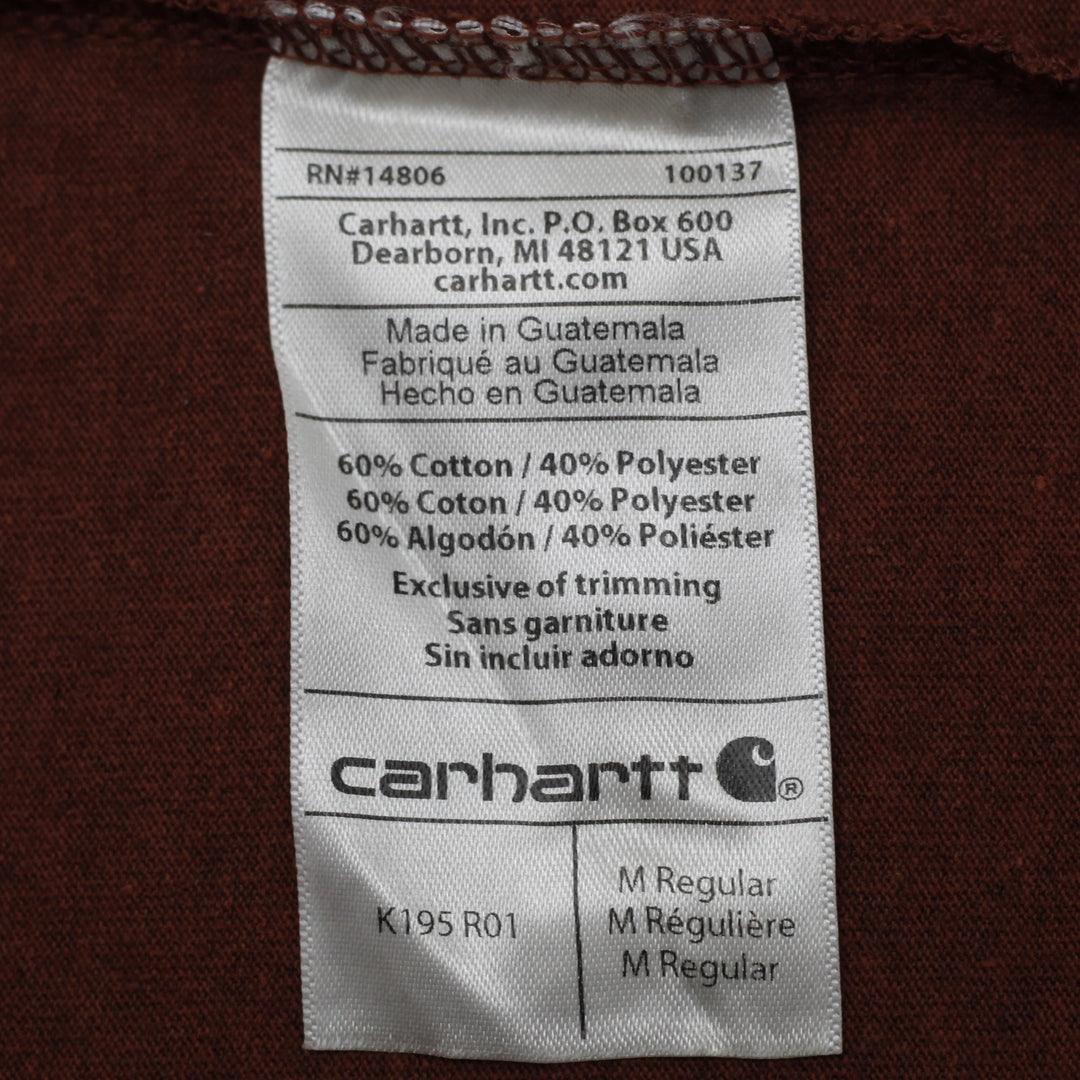 Mens Carhartt T-Shirt Brown Logo Graphic Cotton Retro