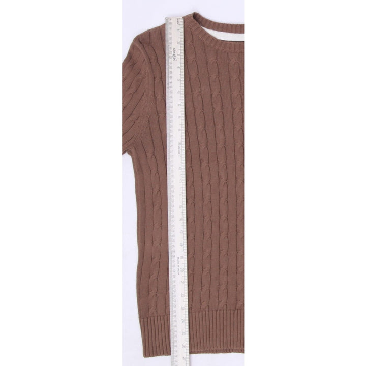 Mens Teenie Weenie Brown Cable Knit Pullover Sweater Size M