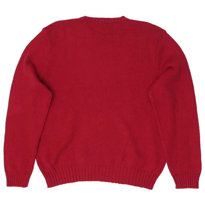 Mens Polo Ralph Lauren Knitted 100% Cotton Sweater Red Knit Classic Cotton