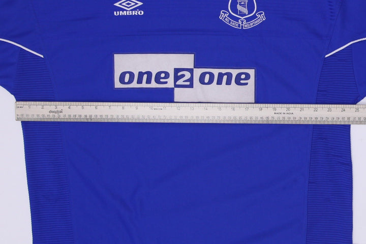 Vintage Mens Umbro Everton Jersey Blue Soccer Team Embroidered Size XXL