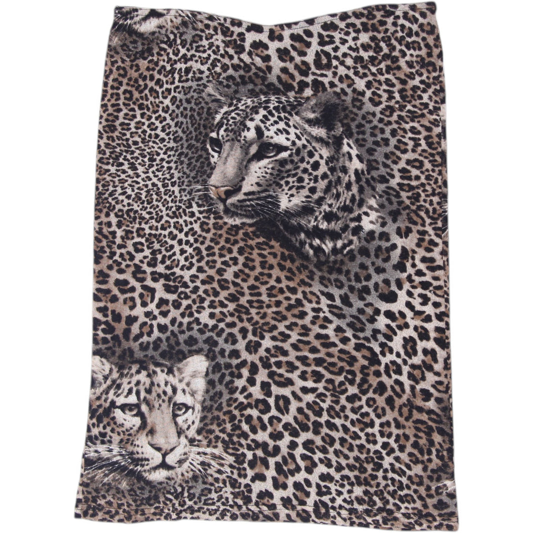 Y2K Ladies Vie Ta Vie Paris Leopard Cheetah Graphic Print Tube Skirt