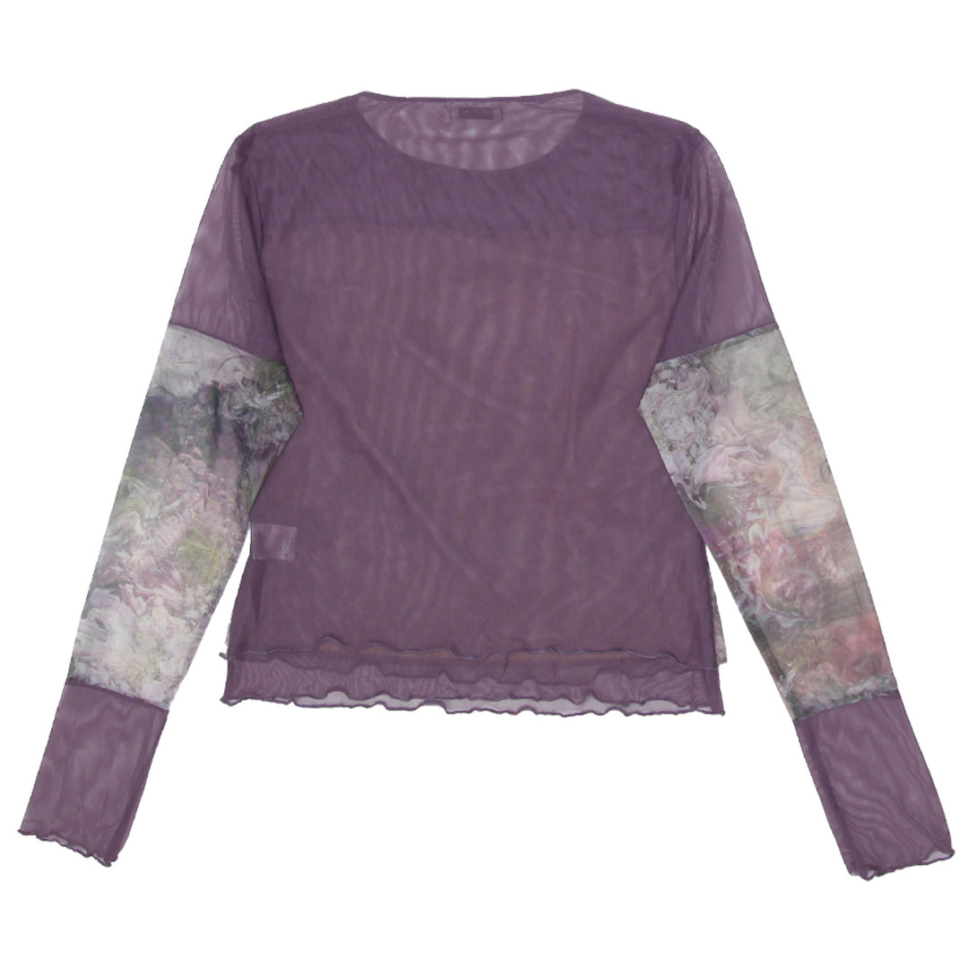 Y2K Mistress Rocks Mesh Long Sleeve Top - Fashion Rerun Vintage Migration_Tops